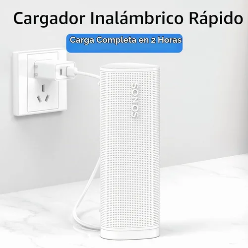 Vista 3 de Cargador inalámbrico compatible con Sonos Roam Gen 2nd/1st, base de carga magnética, base de carga para altavoz Bluetooth portátil para Sonos Roam