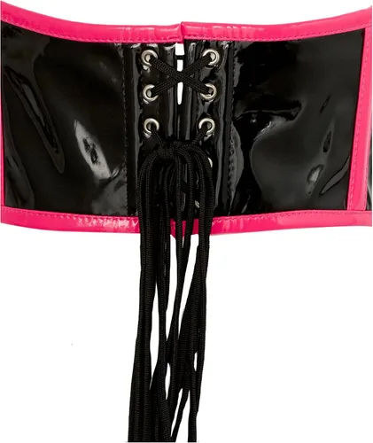 Vista 5 de Daisy corsets Womens Lavish Black Patent WHot Pink Patent Trim Underwire Waist Cincher Corset