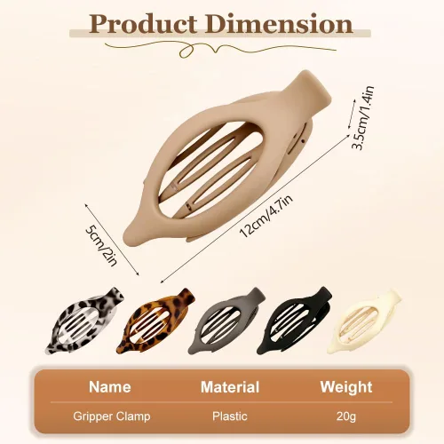 Vista 3 de Pinzas planas para el cabello para mujeres - 2026 Nuevas pinzas de garra planas para mujeres, pinzas de pico de pato para cabello grueso o fino