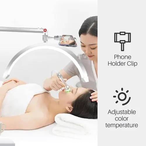Vista 2 de Lámpara de pestañas para extensiones de pestañas, luz de luna LED para pestañas, faciales, tatuajes, esteticistas, lámpara de iluminación fresca