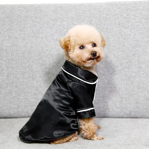 Vista 2 de Dog Pajamas Soft Silk Shirts Loungewear Puppy Pajamas Pet Clothes Comfortable Breathable French Bulldog Yorkie Shih Tzu Pjs Outfit