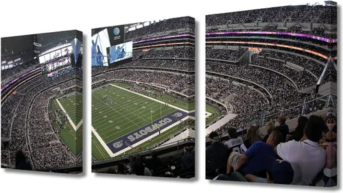 Vista 58 de TUMOVO MetLife Stadium - Decoración de pared de Nueva York, 3 piezas, lienzo, arte de pared para decoración del hogar, juegos de fútbol americano