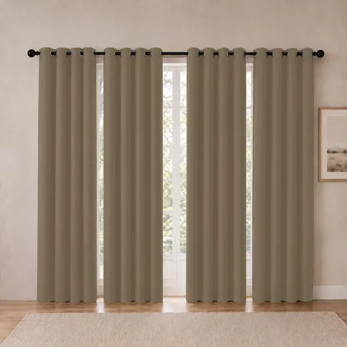 Vista 77 de Cortinas de oscurecimiento de habitación de 45 pulgadas de largo para dormitorio y sala de estar, cortinas térmicas aislantes con ojales