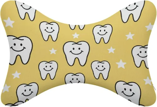 Vista 6 de Supdreamc Lindo patrón dental amarillo para asiento de coche, almohada cervical almohada cervical alivio del dolor de cuello y hombro, cojín