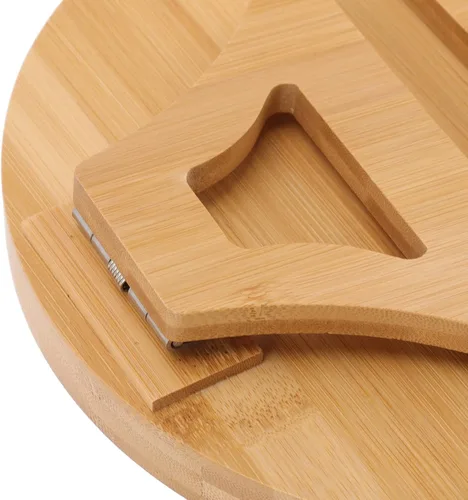 Vista 8 de Bandeja de aperitivos para sofá, textura de madera, bandeja para reposabrazos de sofá, mesa de brazo plegable con clip para aperitivos de café y té