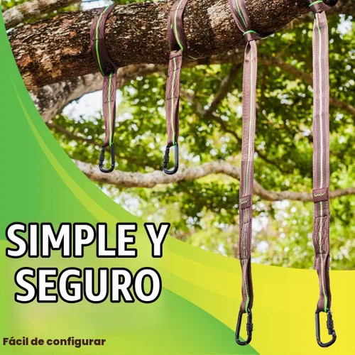 Vista 2 de Swurfer Correas de Árbol para Columpio y Hamaca – Kit de Colgado para Hamaca, Columpios de Árbol, Duradero, Resistente a la Intemperie, Libre
