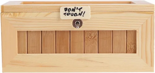 Vista 8 de Cryfokt Dont Touch - Caja de madera electrónica USB para ahorrar dinero, divertida e interactiva, juguete para aliviar el estrés, decoración