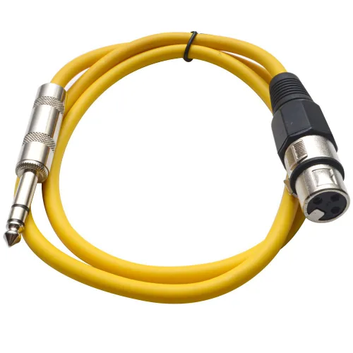 Vista 15 de Seismic Audio - SATRXL-F2 - Cable de conexión XLR naranja de 2 pies hembra a 1/4" TRS
