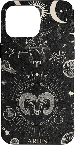 Vista 19 de Carcasa para iPhone 17 con signo del zodiaco astrológico y estético celestial de Aries