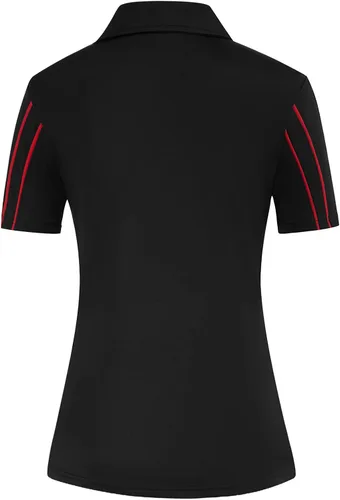 Vista 3 de JACK SMITH Polo de golf para mujer, con cremallera, absorbe la humedad, camisetas de tenis de manga corta, ajustadas, deportivas, tallas S-XXL