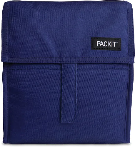 Vista 9 de PackIt® Bolsa de almuerzo congelable, almendra, fabricada con tecnología ECOFREEZE®, plegable, reutilizable, cierre de cremallera y pliegue con asa