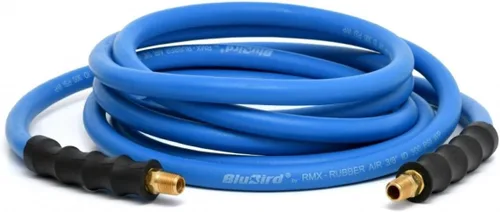 Vista 2 de BLUBIRD BB3810 - Manguera de aire de goma de 3/8 pulgadas x 10 pies, 100% goma, más ligera, más fuerte, más flexible, 300 PSI, 50F a 190F grados