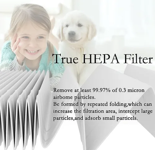 Vista 4 de Filtro de repuesto HEPA A2, compatible con Filtrete FAP-C02-A2, FAP-C03-A2, FAP-T03-A2, purificador de aire FAP-T03-A2, parte # 1150101, 2 HEPA + 2
