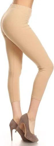 Vista 60 de Leggings Depot NCL27 pantalones capri para yoga de algodón premium suave Negro