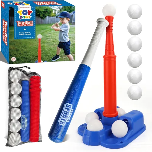 Vista 10 de TOY Life Juego de Tball para Niños de 3-5 y 5-8 Tball para Niños de 5-8 Bat de Tee para Niños Pequeños Set de Bate de Béisbol para Niños de 3-5