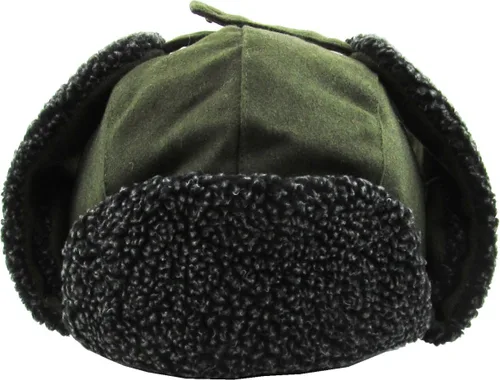 Vista 6 de Wool Blend Aviator Trapper hat Trooper Ear Flaps Ushanka Eskimo Russian Warm Winter Cold 1. Mezcla de lana de oliva