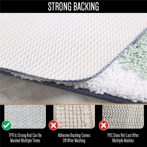 Vista 5 de Alfombra de baño suave, antideslizante, absorbente, lavable a máquina y secar, alfombra de baño para bañera, ducha, baño, suelo, interior, 24 x 17