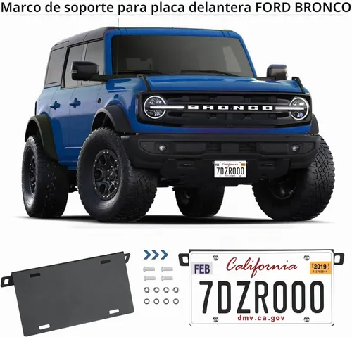 Vista 3 de Marco de matrícula frontal para Ford Bronco 2021-2024 2/4 puertas