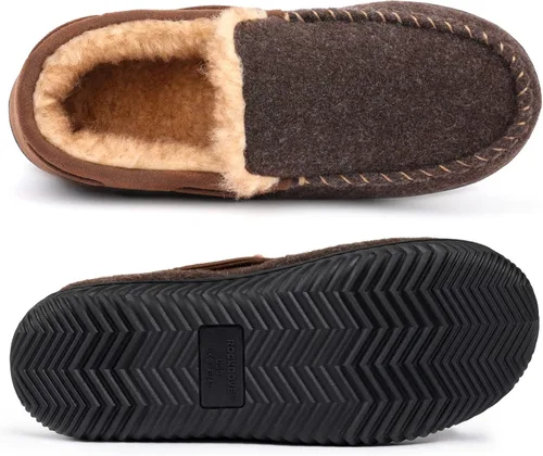 Vista 4 de RockDove Hearthfire - Pantuflas de espuma viscoelástica para hombre