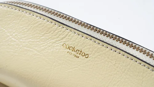 Vista 4 de Cockatoo Estuche para lápices de piel auténtica, soporte para accesorios, bolsa de papelería, estuche con cremallera para el trabajo y la oficina