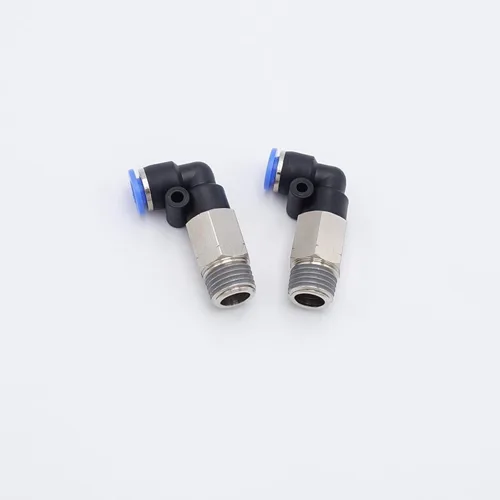 Vista 29 de Accesorio de Conexión por Empuje 1/2" Tubo OD x 1/2" Rosca Macho NPT, Codo Neumático Macho para Línea de Aire y Agua de 90 Grados con Giratorio