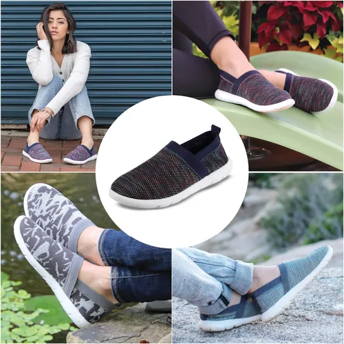 Vista 4 de isotoner Zenz - Zapatillas deportivas elásticas para mujer Negro