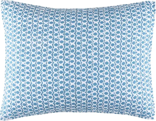 Vista 16 de Pine Cone Hill Tyler - Funda de almohada acolchada índigo, tamaño estándar, patrón gráfico azul