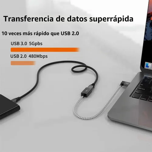 Vista 2 de CableCreation Cable de extensión USB 3.0 corto de 1 pie, cable extensor
