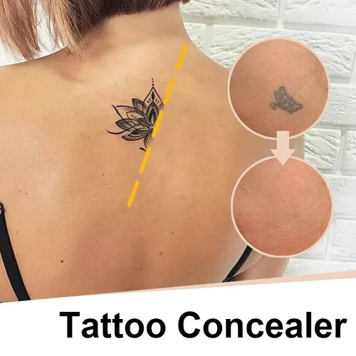 Vista 4 de Cubierta de tatuaje, corrector invisible impermeable para el cuerpo, piernas, contusiones, cicatrices, manchas oscuras, vitíligo, maquillaje
