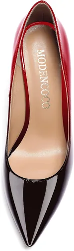 Vista 3 de MODENCOCO Zapatos de tacón bajo de patente sólido para mujer de 1.5 pulgadas