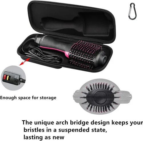 Vista 10 de Brappo Funda de viaje portátil dura compatible con Revlon One-Step Volumizer Original 1.0 Secador de pelo y cepillo de aire caliente. (Sólo funda)
