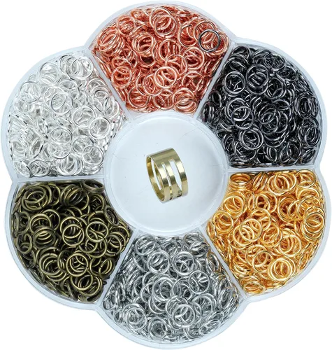 Vista 9 de YAKA 12000 piezas de 0.118 in, caja de 6 colores, anillo de salto abierto, llavero de joyería para accesorios de fabricación de joyas, 1 herramienta