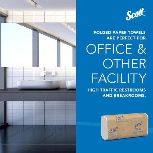 Vista 9 de Toallas de papel multifold universal Scott Professional, a granel (58091), bolsillos de absorción, blancas, toalla de 9.2"x9.4", blanca, comprimida