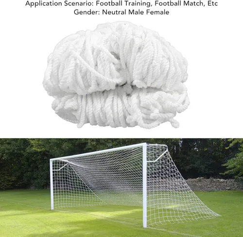 Vista 3 de Redes de portería de fútbol deportivo, red de repuesto para entrenamiento de fútbol, cubierta protectora de repuesto para porterías de fútbol, 10 x
