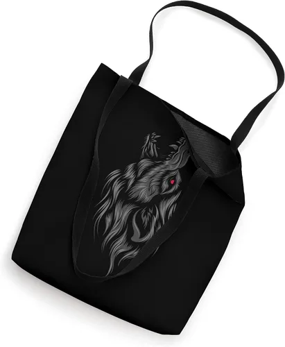 Vista 2 de Viking Fenrir Wolf aulla a los dioses - Bolso de mano de mitología nórdica