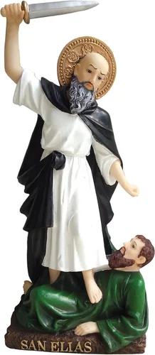 Vista 3 de Saint St Elijah San Santo Elias Estatua religiosa estatua religiosa (6 pulgadas, rojo)