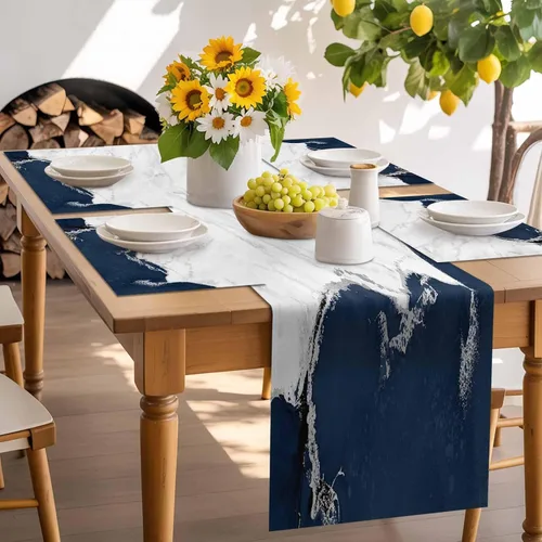 Vista 7 de Juego de 6 manteles individuales de tela de arpillera tejida lavable para mesa de comedor cuadrada/rectangular/redonda/ovalada, estético, blanco