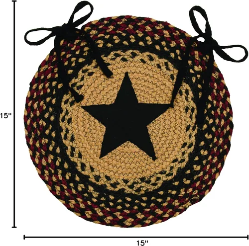 Vista 2 de CWI Gifts BlackBerry Star - Almohadilla trenzada para silla, 15 pulgadas