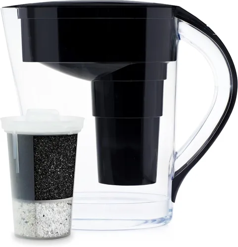 Vista 2 de Santevia MINA - Jarra alcalina de filtro de agua y filtro de repuesto de paquete de 3 unidades, filtro de cloro y plomo, jarra purificadora de agua