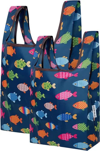 Vista 23 de Wrapables JoliBag Collection - Bolsa de compras reutilizable (juego de 2)