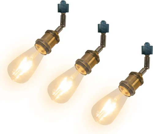 Vista 7 de Paquete de 1 unidad de diseño retro E26/E27 con base de título ajustable, ángulo de título rotado, sistema H, mini iluminación de cabeza de pista