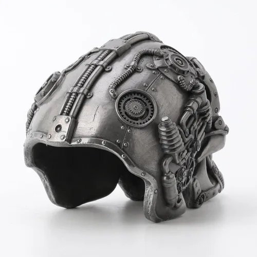 Vista 7 de Veronese Design 4 1/2" alto Steampunk láser ojo cráneo resina escultura Petwer acabado