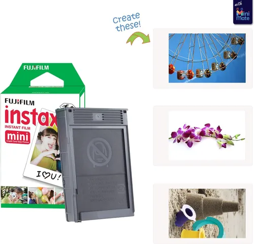 Vista 3 de Fujifilm Instax Mini 11 - Cámara instantánea azul cielo + estuche personalizado Minimate + paquete doble de película fotográfica Fuji Instax 20 hojas