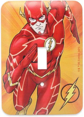 Vista 7 de DC Comics - Placa de interruptor de pared de metal en relieve de Batman de la Liga de la Justicia, decoración de placa de interruptor de Batman