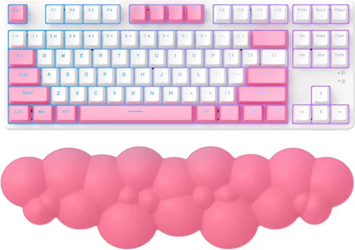 Vista 10 de MANBASNAKE Reposamuñecas para teclado, espuma viscoelástica de alta densidad de poliuretano con base antideslizante para aliviar el dolor de Azul