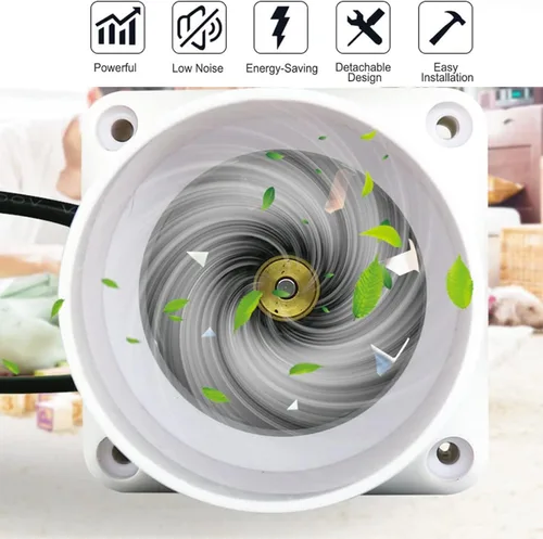 Vista 6 de 2 Inch Inline Duct Fan with Speed Controller 12V 6w Air Cooling Exhaust Blower for Grow Tent Ventilation System Hydroponics,Black