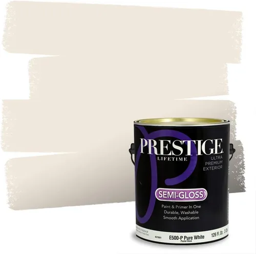 Vista 216 de PRESTIGE Pinturas Pintura Exterior e Imprimación en Uno, 1 Galón, Mate, Combinación Comparable de Sherwin Williams* Black Magic* SW6991-PCM