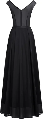 Vista 6 de Miusol Vestido largo formal de fiesta de noche con cuello en V profundo para mujer