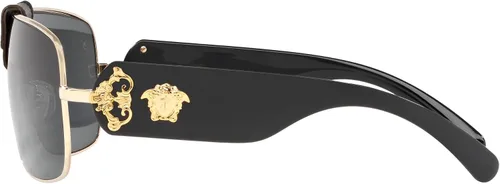 Vista 2 de Versace Gafas de sol Hombre Montura Dorada, Lentes Gris Oscuro, 0MM