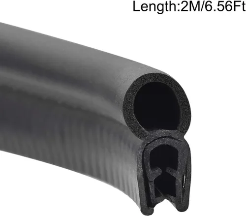 Vista 3 de uxcell Sello de recorte con bombilla superior, hoja protectora de borde de canal de sello de goma EPDM, se adapta a borde de 0.039-0.118 in de 6.6